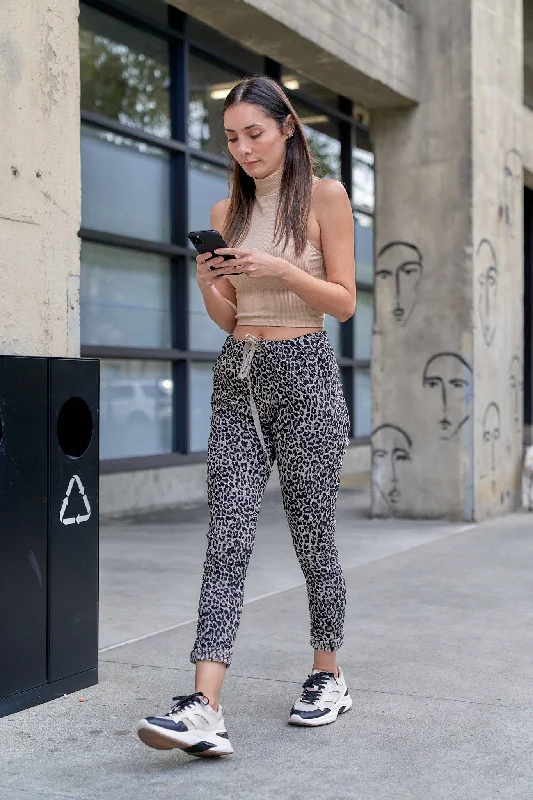 Beige Animal Print Jogger