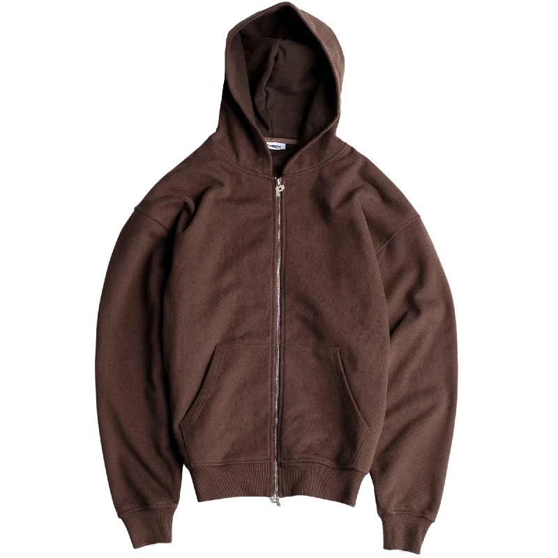 Luxury Zip Hood - Brown