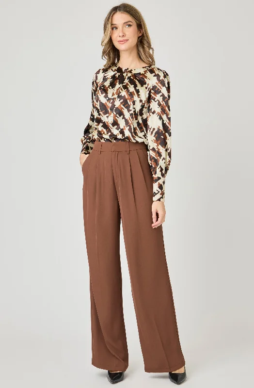 Wide Leg Pant with Middle Pleat