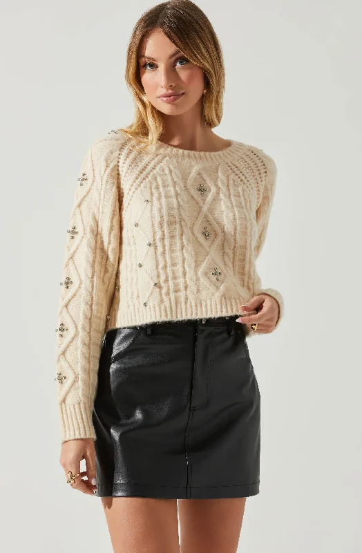 Madison Rhinestone Embellished Sweater