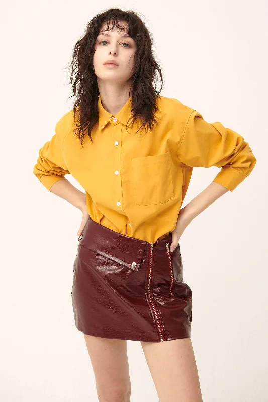 Rae Asymmetric Pleather Skirt