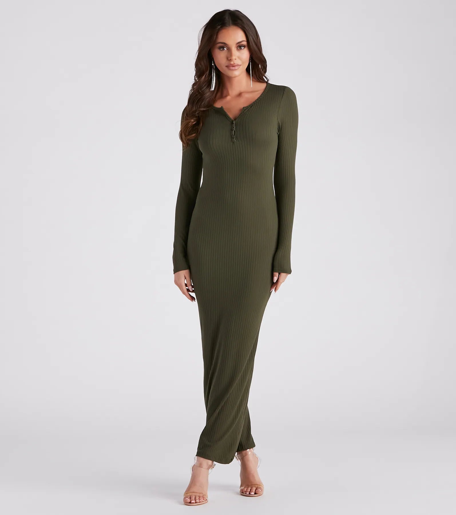 First Pick Henley Knit Maxi Dress