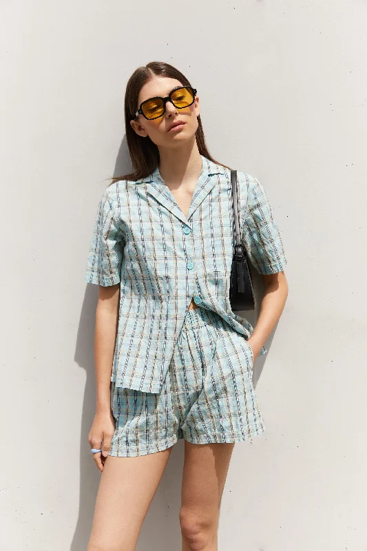 PLAID SHORT SLEEVE SHIRT